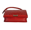 chanel quilted boy bag red used bottom