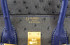 Hermes Birkin 25 HSS gris agate blue sapphire Ostrich brushed gold pristine embossing