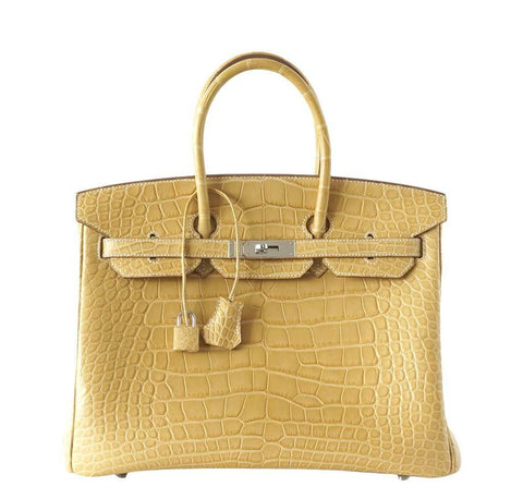 Birkin 35 alligator handbag Hermès Burgundy in Alligator - 27575631