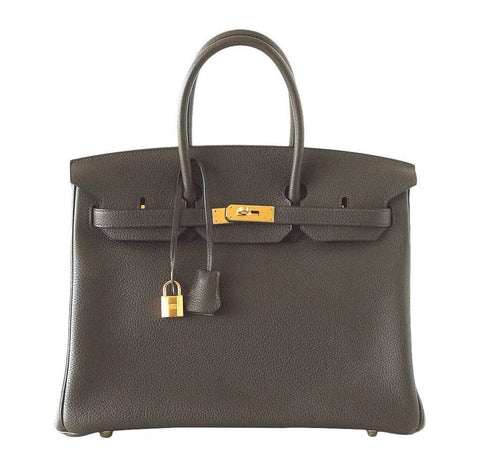 Hermes Birkin 35 Vert Bronze Bag