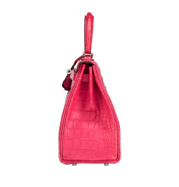 Hermès Mexico Alligator Kelly 28 Matte Rose PHW Bag