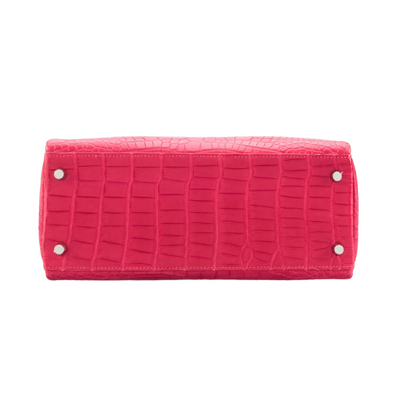 Hermès Mexico Alligator Kelly 28 Matte Rose PHW Bag