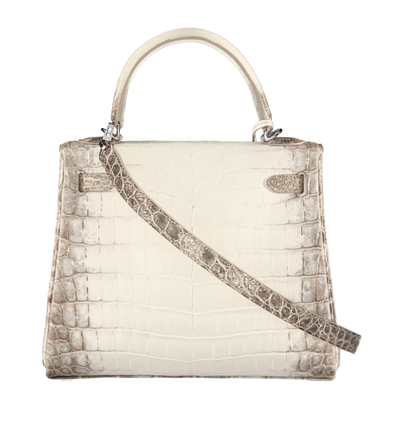 Hermès Kelly 25 Matte White Himalaya Crocodile Bag PHW back