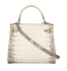 Hermès Kelly 25 Matte White Himalaya Crocodile Bag PHW back