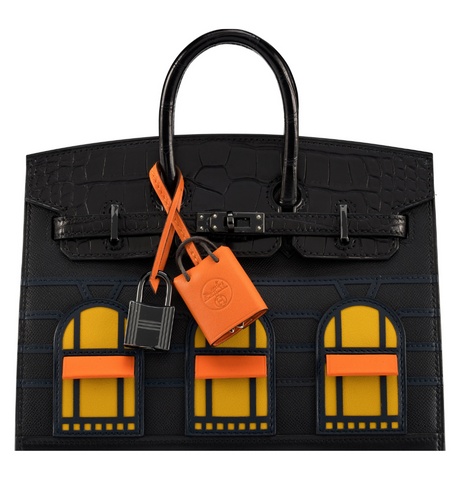 Hermes Birkin 20 So Black Matte Alligator Midnight Faubourg PVD Bag Pristine Front