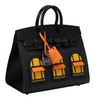 Hermes Birkin 20 So Black Matte Alligator Midnight Faubourg PVD Bag Pristine Side