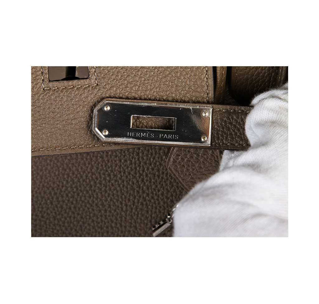 Hermès Birkin 40 Taupe PHW - Togo Leather