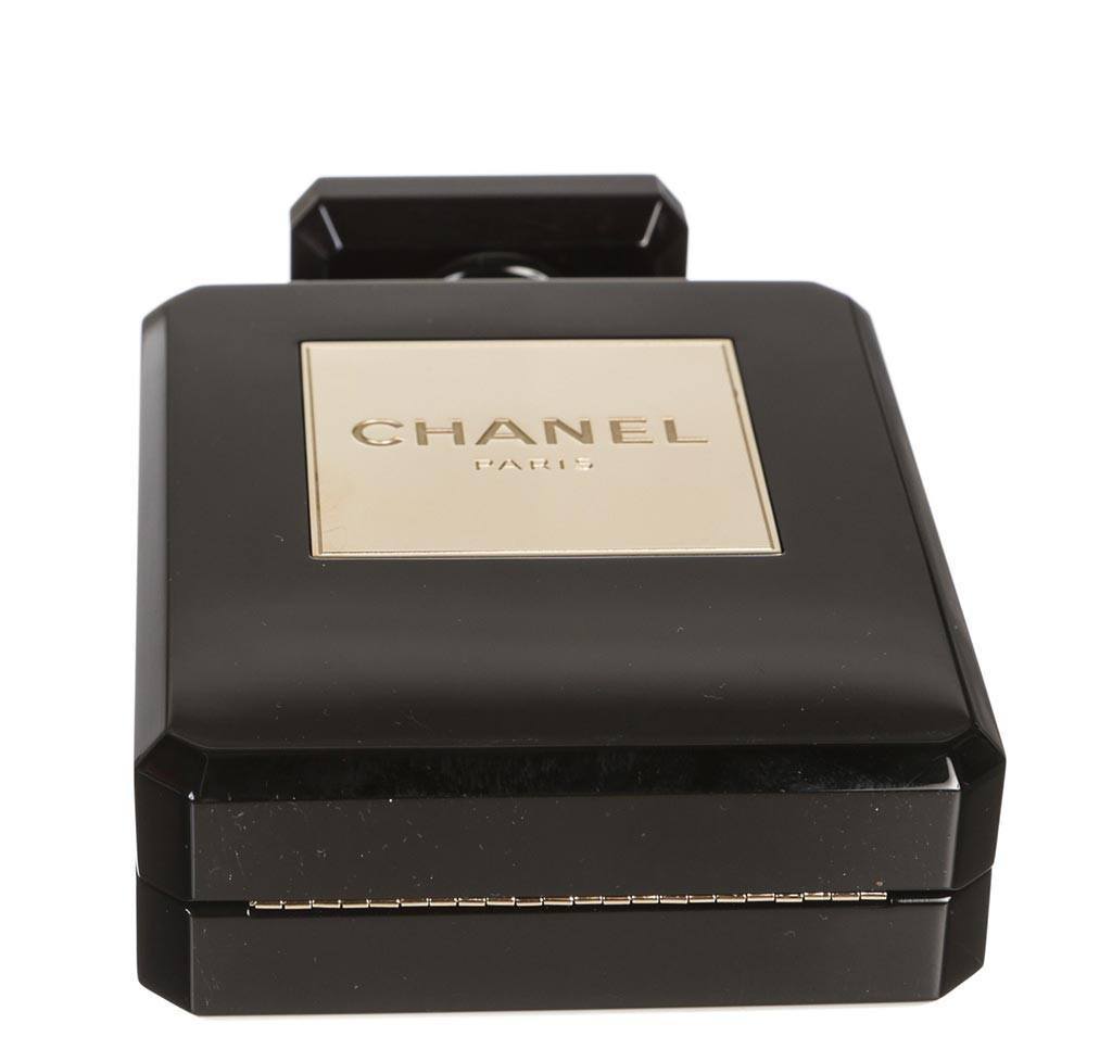 Chanel Black Plexiglass Perfume Bottle Bag