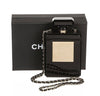 Chanel plexiglass perfume bottle bag black used front
