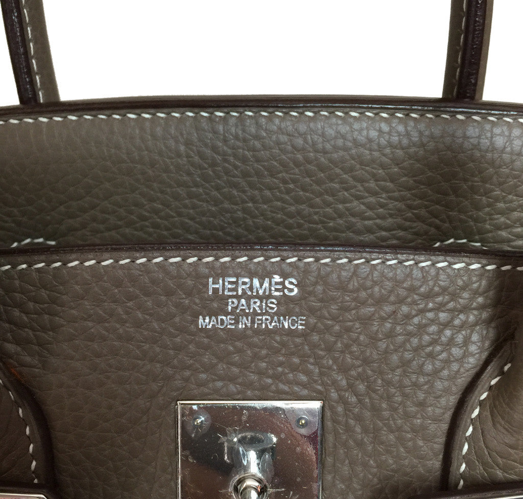 Hermes Birkin 35CM Bag Togo Leather Palladium Hardware, CK18 Etoupe