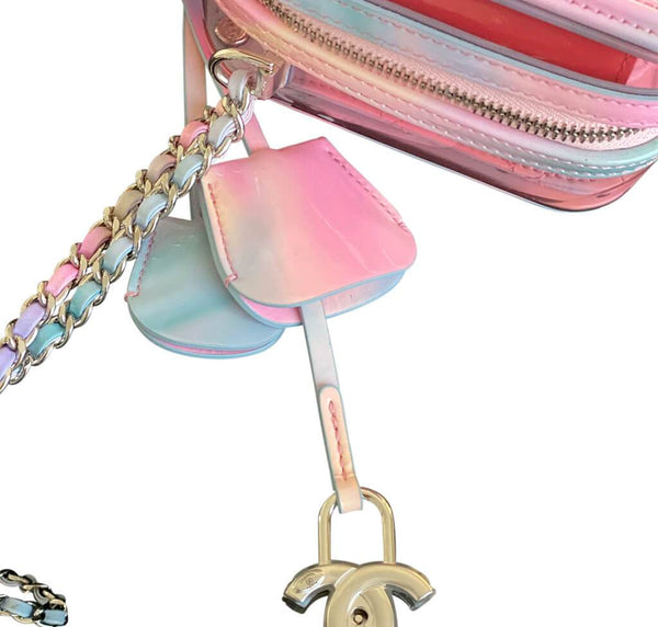 Chanel Multicolor Patent Leather Vanity Case pristine lock keys clochette