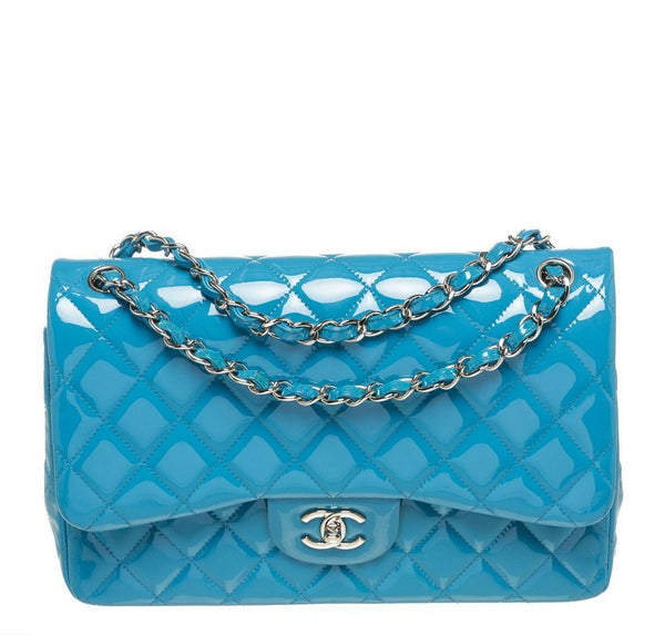Chanel Jumbo Flap Shoulder Bag Blue