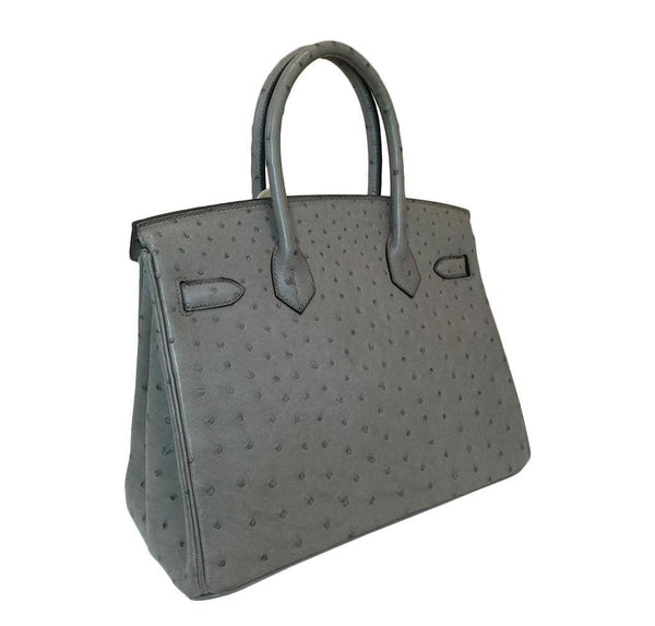 hermes birkin 30 gris tourterelle used back