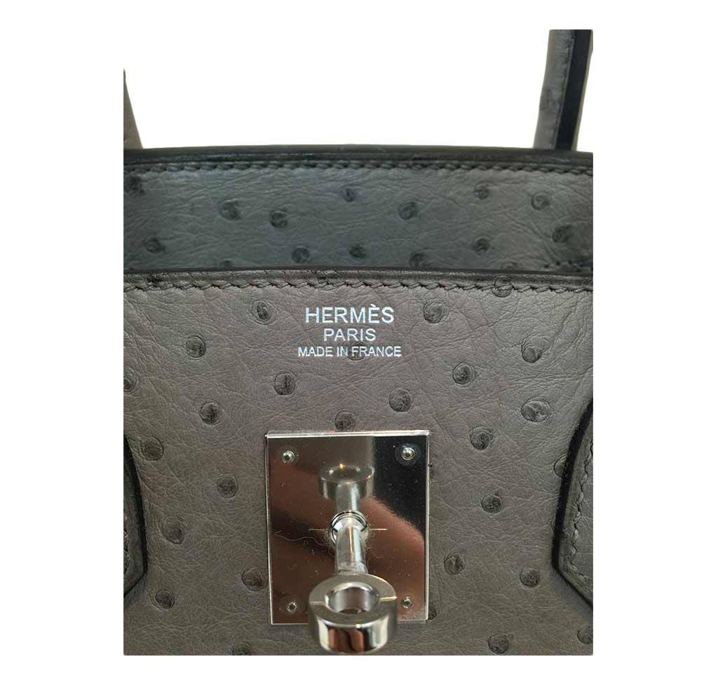 Hermès Birkin 30 Ostrich Gris Tourterelle - PHW