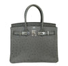 hermes birkin 30 gris tourterelle used front