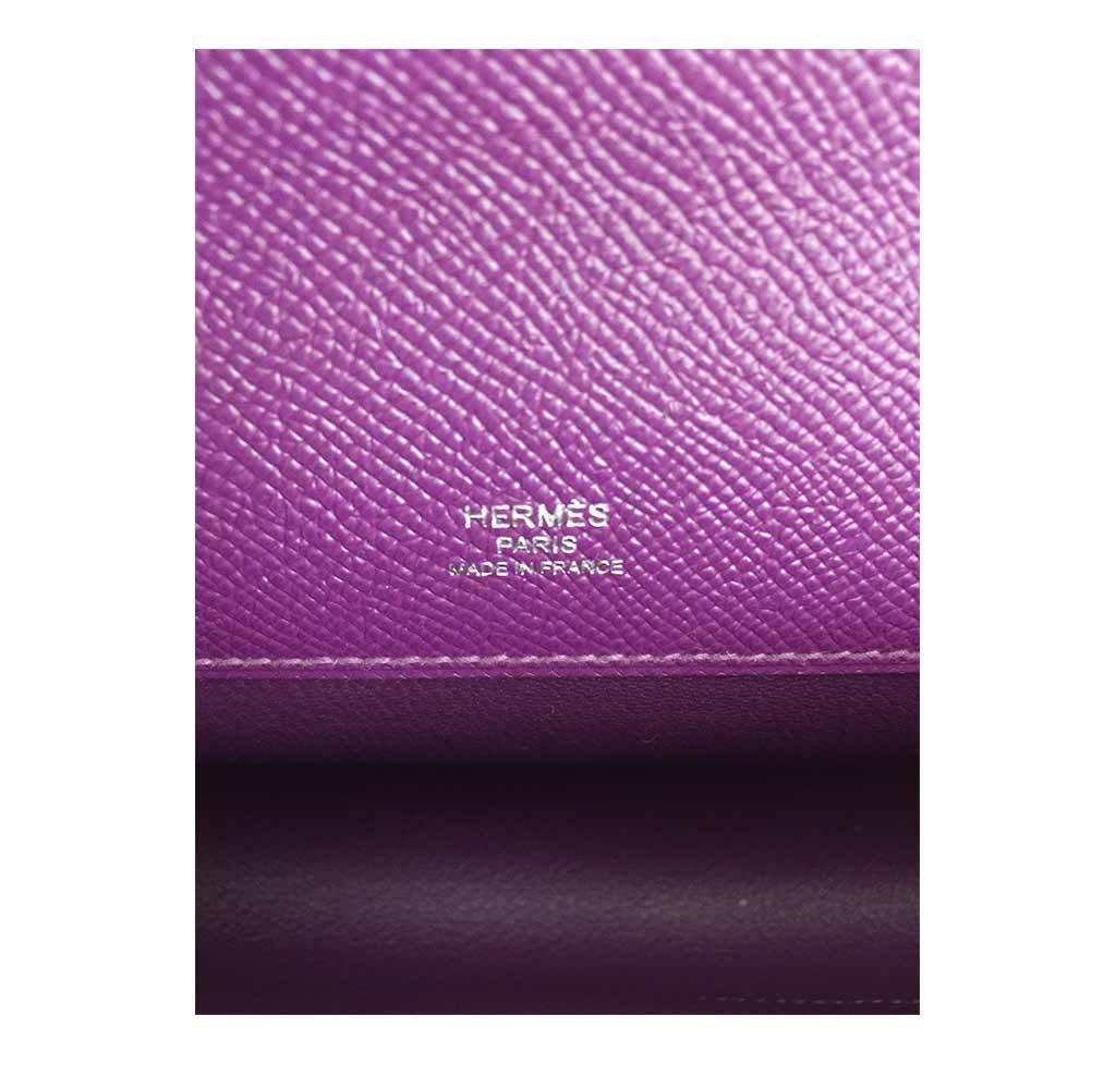 Hermès Purple Kelly Cut PHW