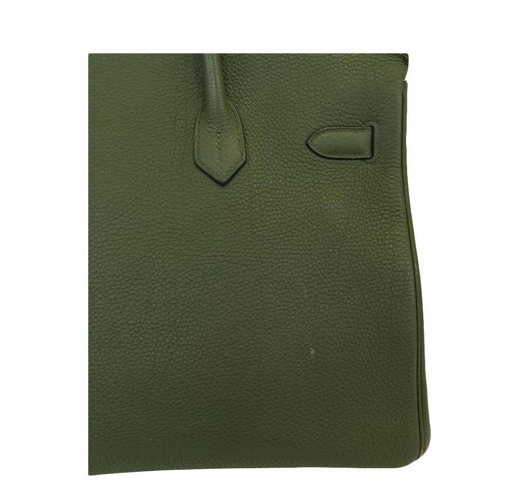 Hermes Birkin Bag Togo Leather Gold Hardware In Military Green