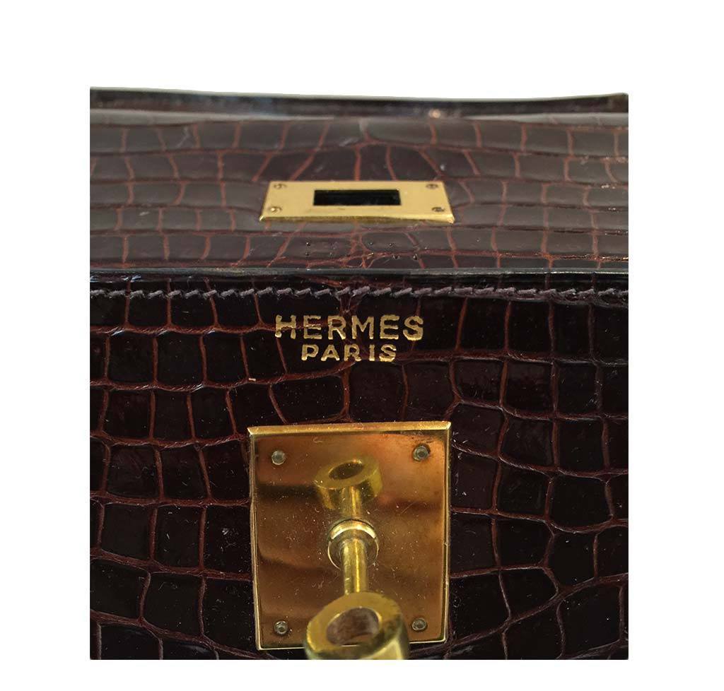 Hermès Black Crocodile Vintage Kelly Bag