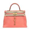 Hermes Kelly Crevette Clemence Leather Bag 