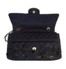 chanel medium double flap navy blue limited edition used front open