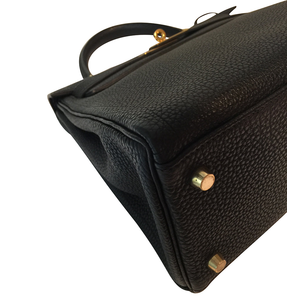 Hermes Kelly Handbag Black Togo with Gold Hardware 28 Black 2190211