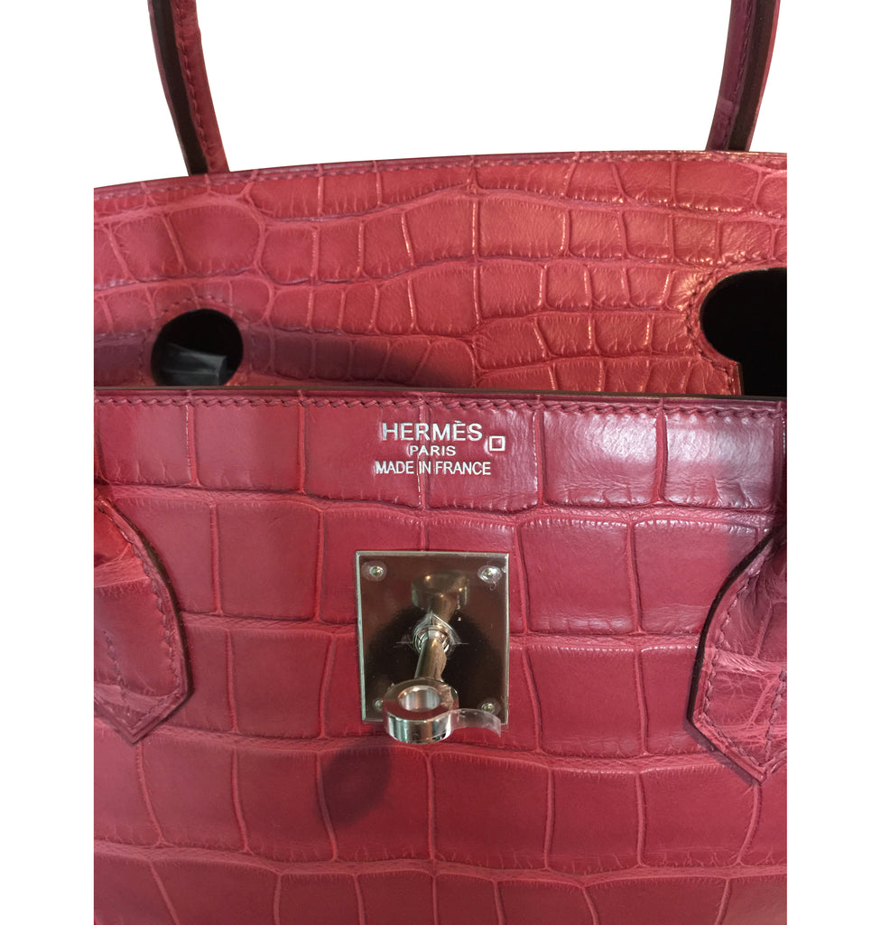 Birkin 40 Vegan Leather Handbag Organizer in Fuchsia Color