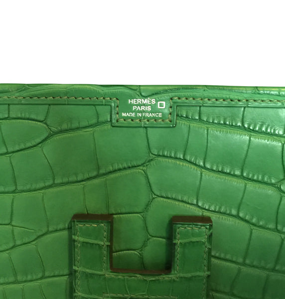 Hermes Jige Elan 29 Clutch Alligator Matte Bag pristine stamp