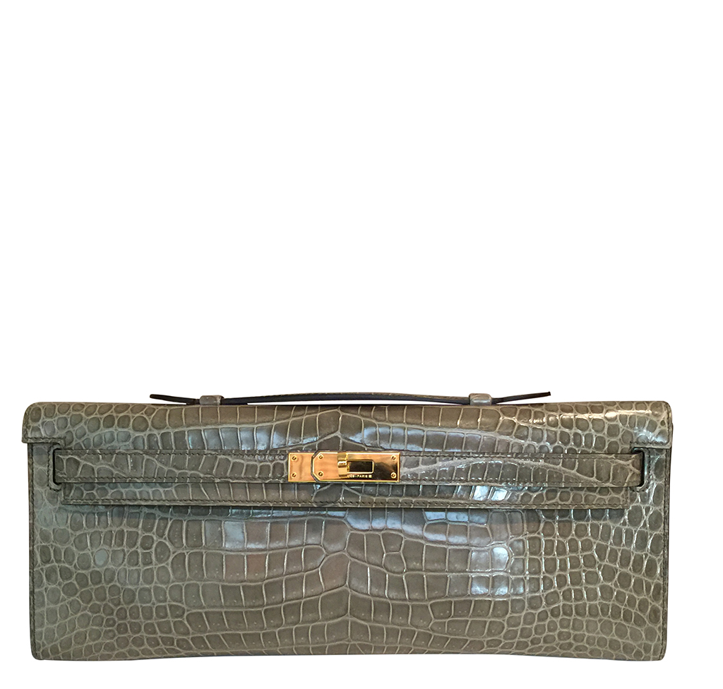 Hermes kelly cut crocodile sale