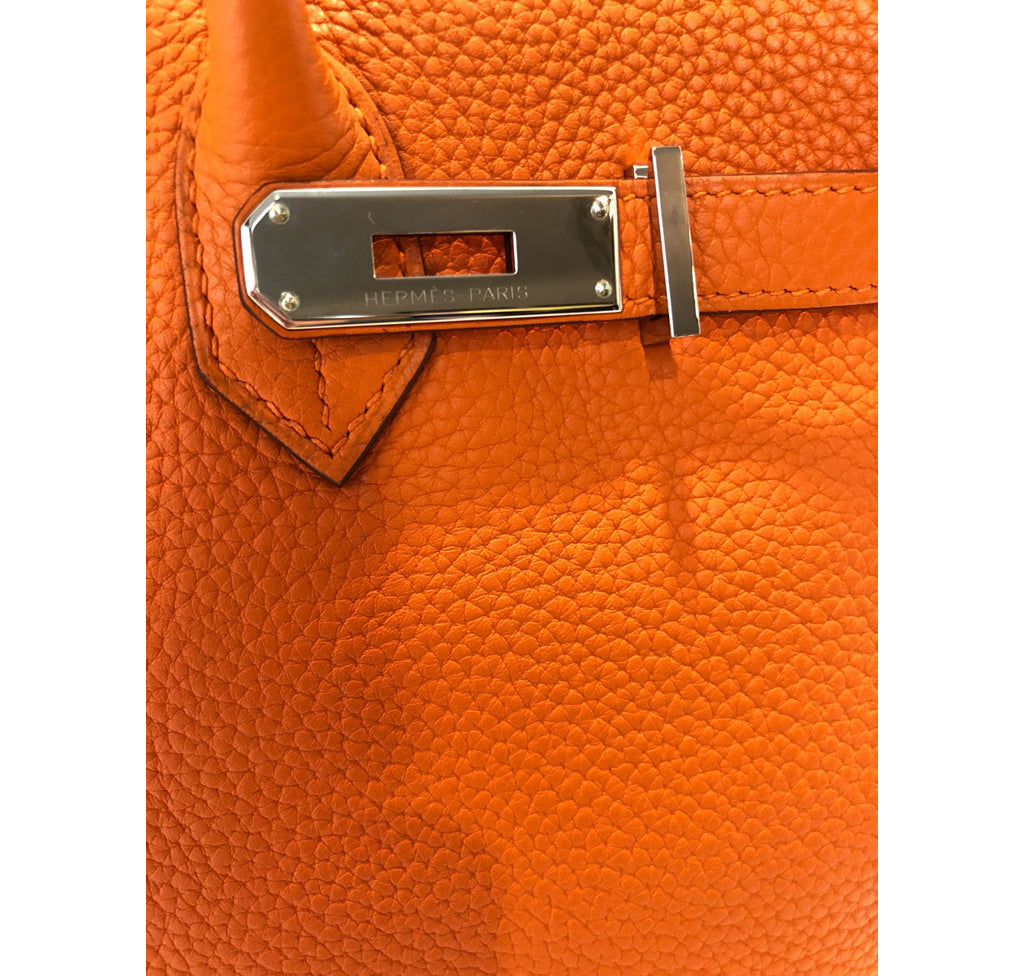 Hermes Birkin 35 Orange Poppy Togo Gold Hardware #Q - Vendome