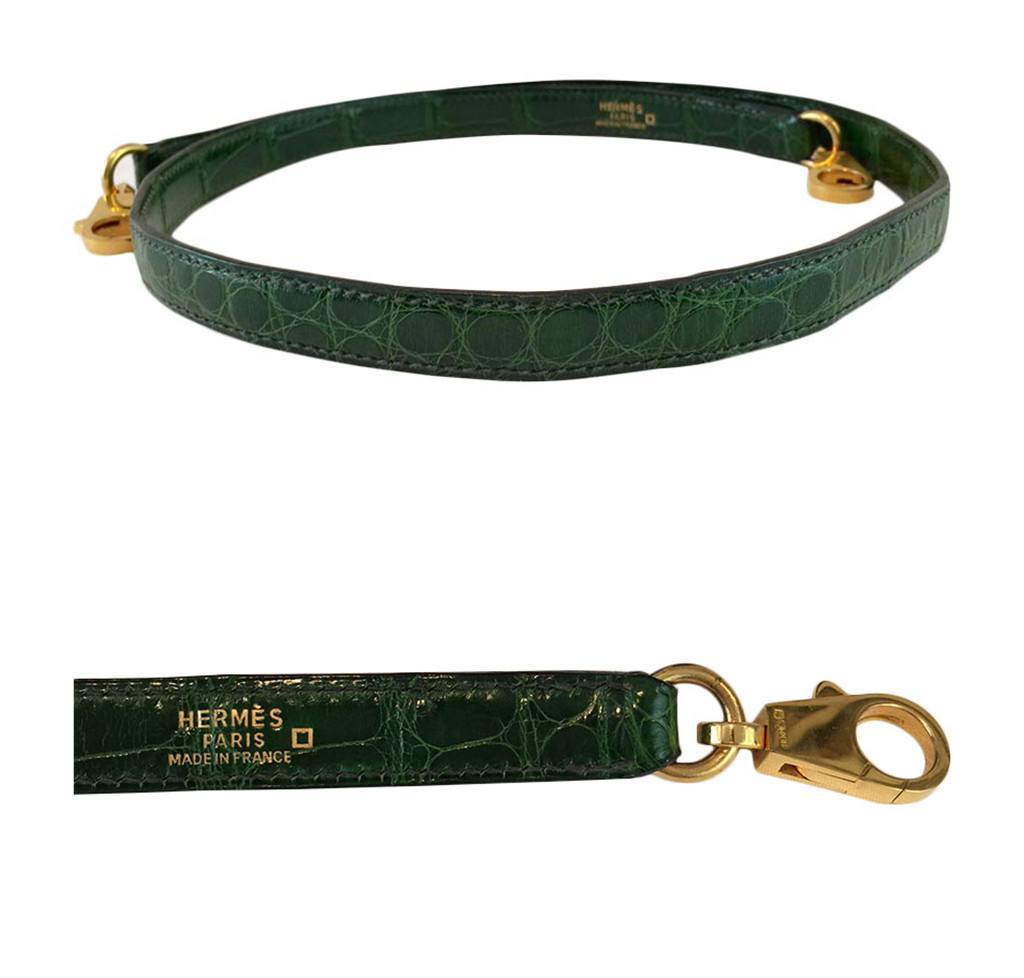 Hermès Archive] Vert Emerald Alligator Kelly 25 Sellier with Gold