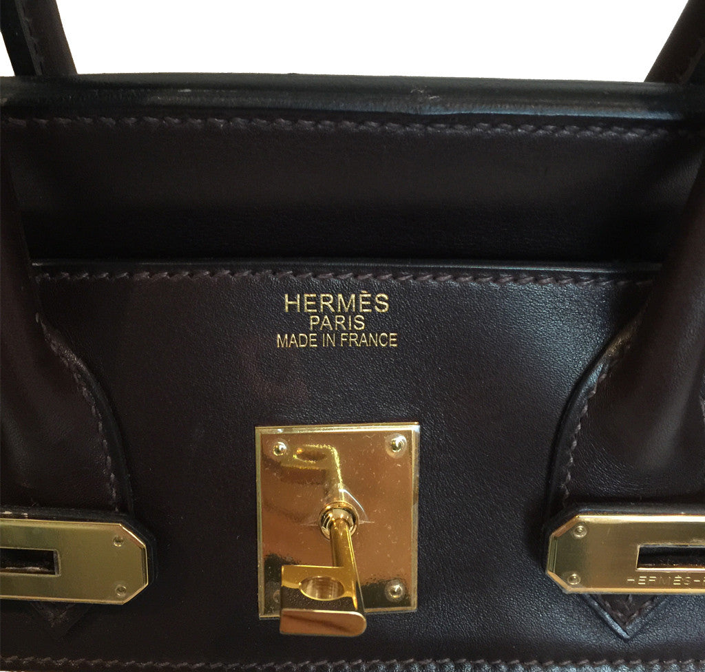 Hermes Limited Edition 32cm Ebene Ponyhair & Evercalf Leather, Lot #56129
