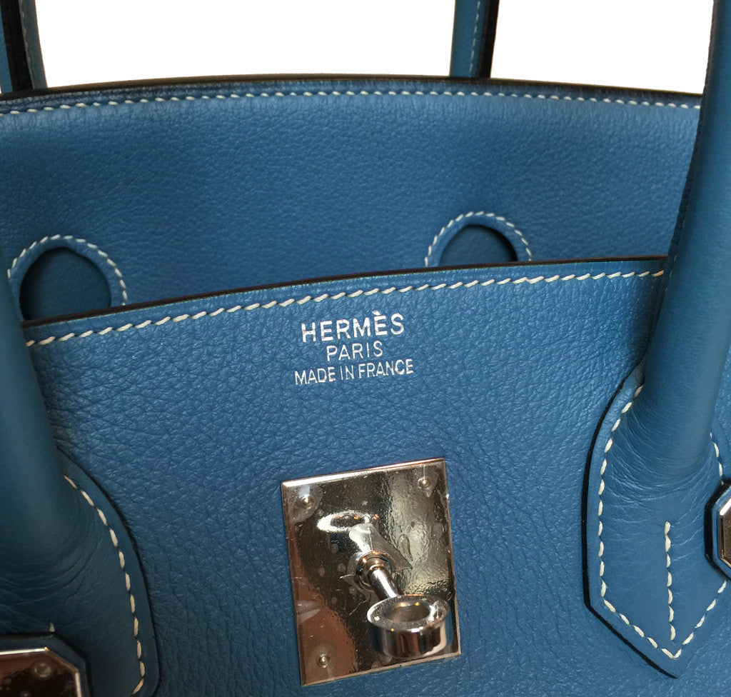 Hermes Blue Jean Clemence Birkin with Palladium Hardware 35cm (SZZX) 144010018106 RP/SA