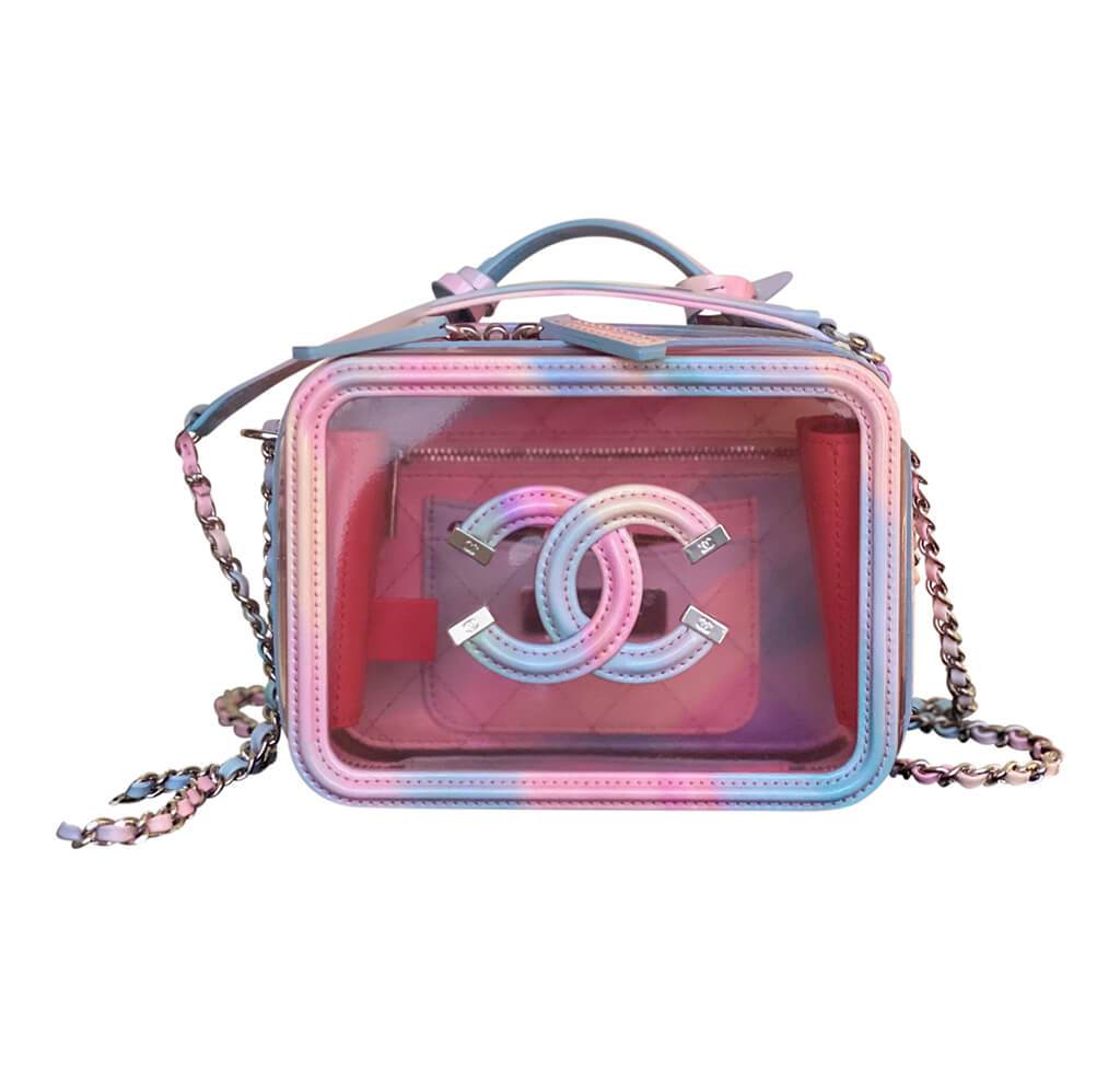 Chanel Vintage Timeless Zip Around Vanity Case Patent Mini For