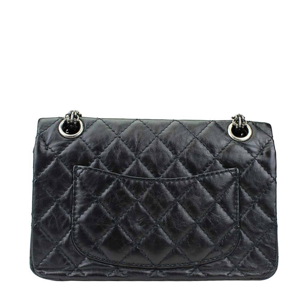 Chanel Black Calfskin Charm Reissue 2.55 Wallet on Chain Crossbody Flap Bag