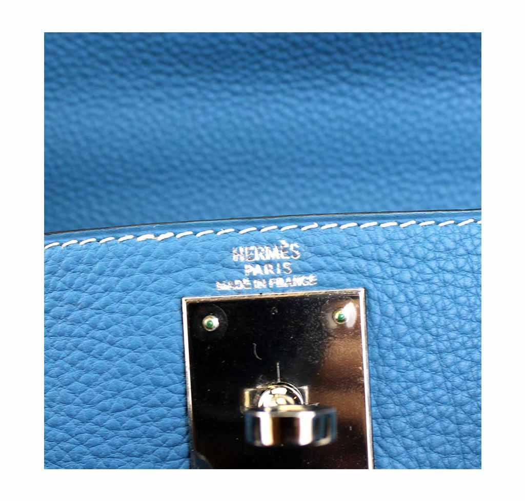 Hermès Kelly 28 Bleu Nuit Togo Palladium Hardware PHW — The French