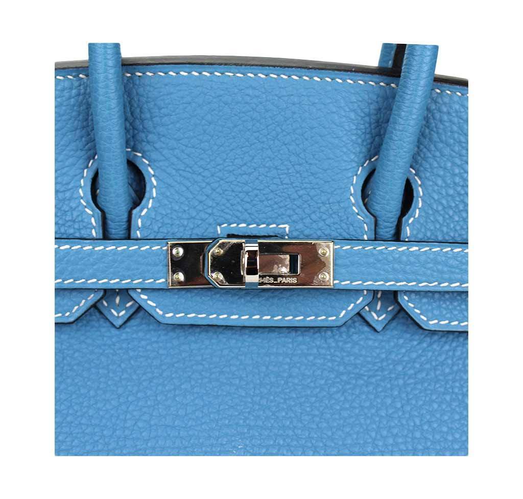 Hermès Birkin 25 Blue Jean Bag PHW