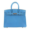 Hermes Birkin 25 Blue Jean Bag 