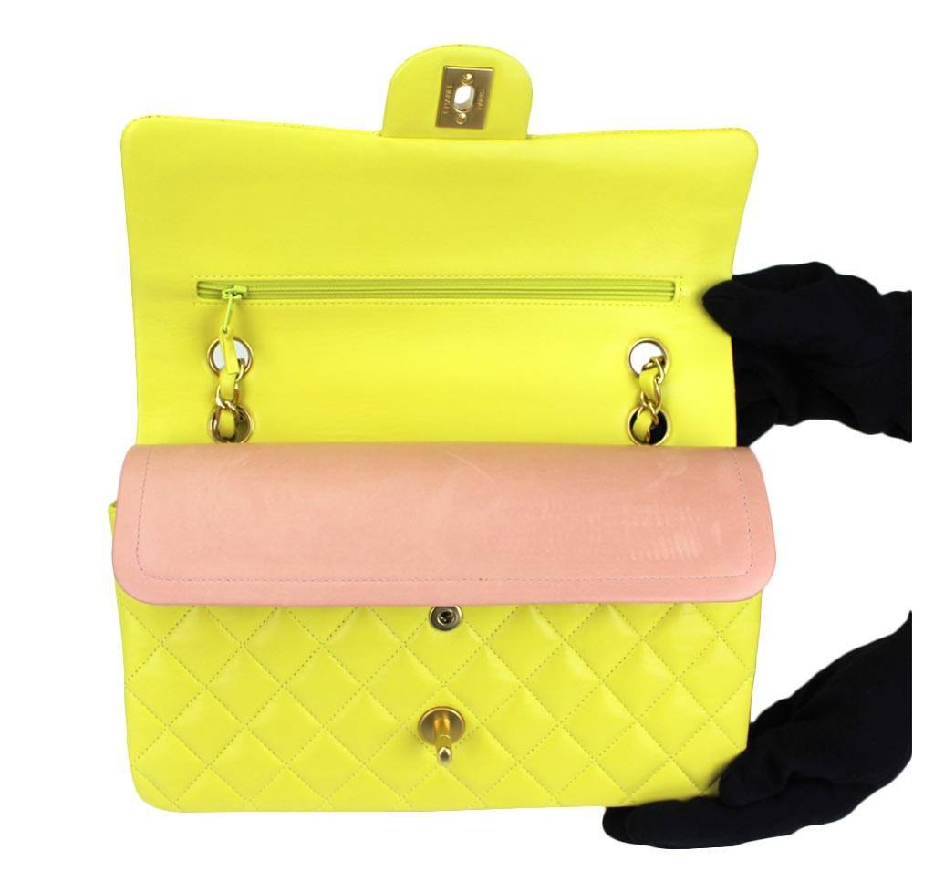 Chanel Shoulder Bag Yellow - Lambskin Leather GHW