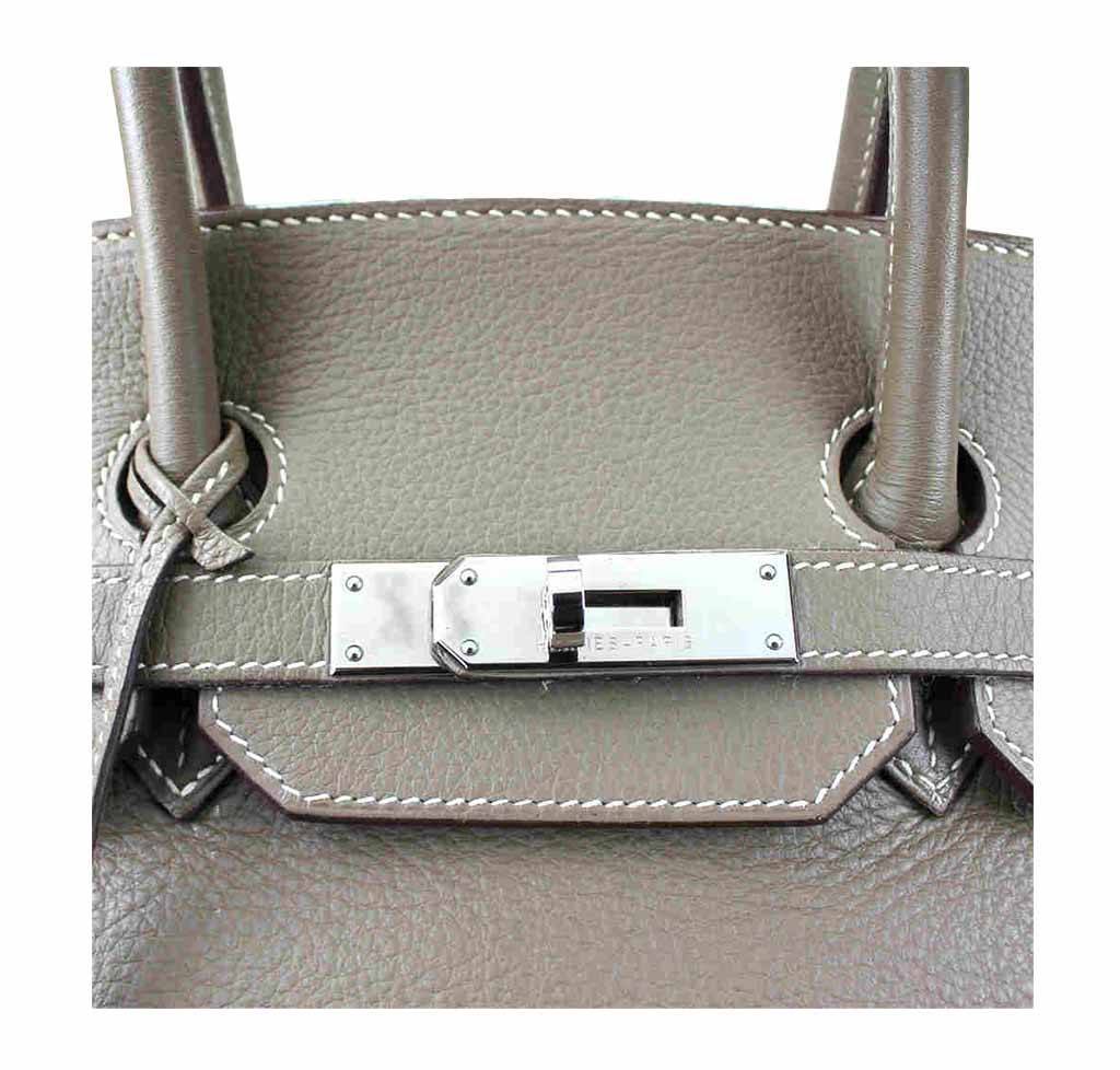 Hermes Etoupe Epsom Leather Palladium Hardware Birkin 35 Bag Hermes
