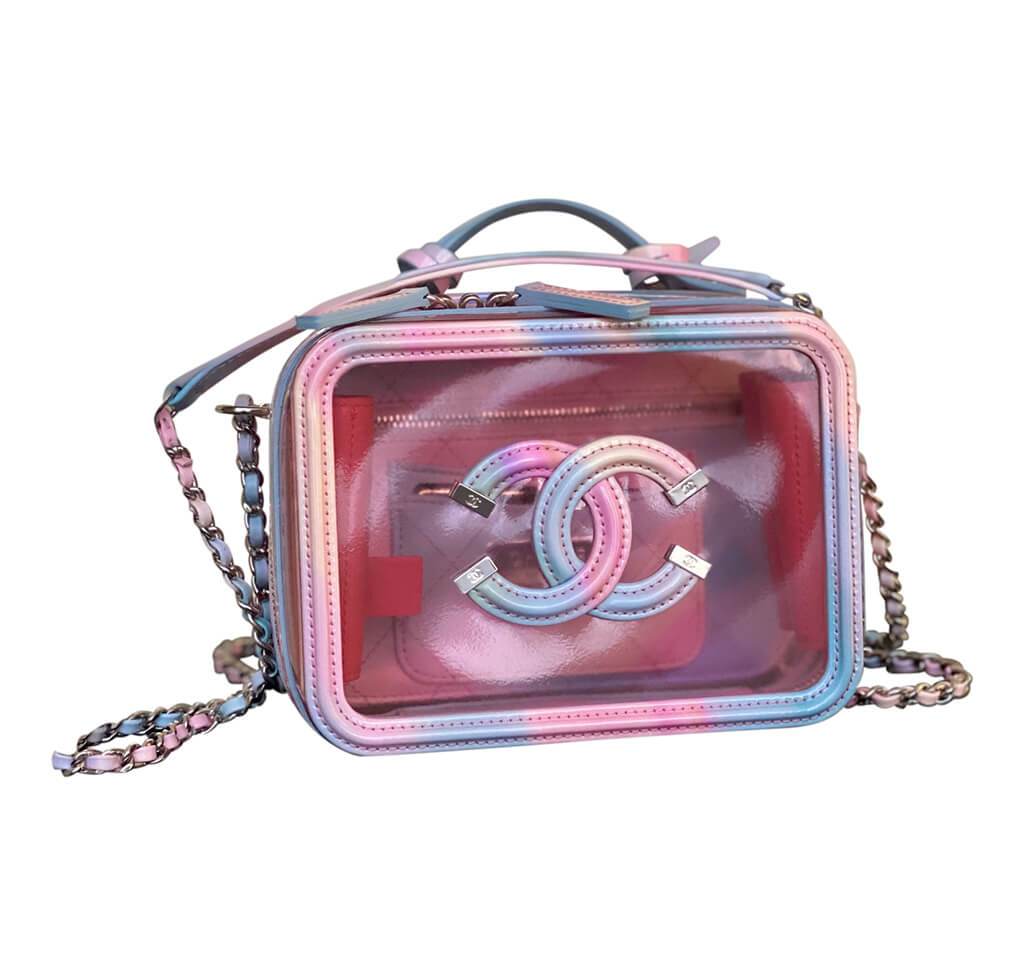 Chanel Filigree Vanity Case PVC with Lambskin Small Clear 2359194