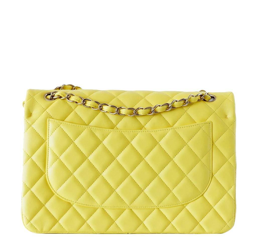 Chanel Classic Double Flap Maxi Bag Yellow - Very Rare