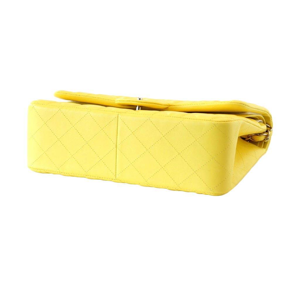 Chanel Classic Double Flap Maxi Bag Yellow - Very Rare