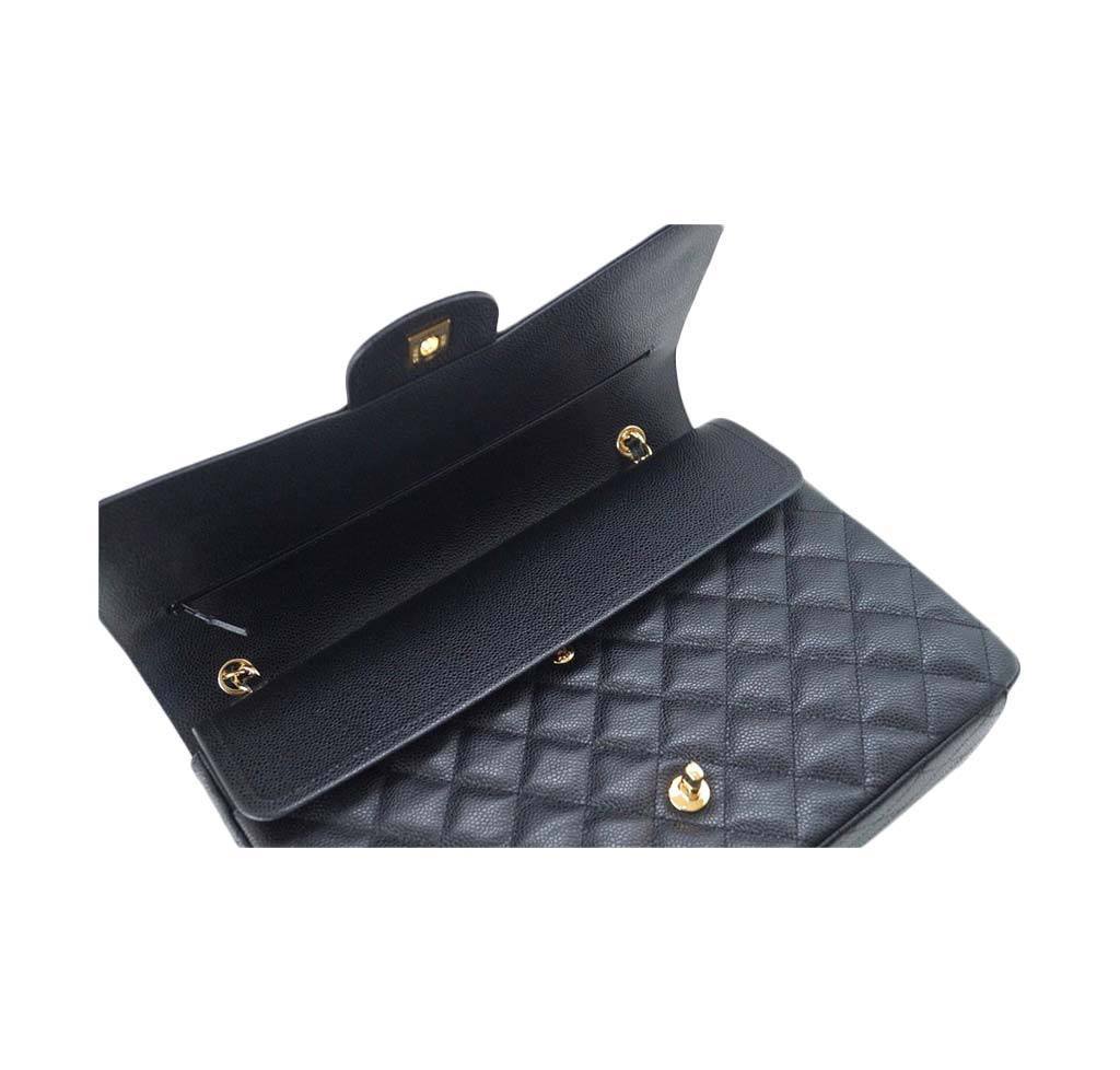 CHANEL Maxi Double Flap Black Caviar Shoulder Bag w/ Card + Auth - Boca  Pawn