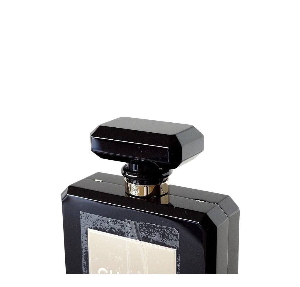 Chanel Limited Edition Black Plexiglass Perfume Bottle Bag. The, Lot  #58003