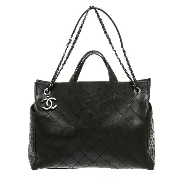 Chanel Small Shopping Tote 15S Black Used Front