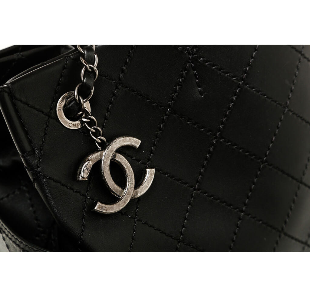Chanel Small Shopping Tote Bag Black SHW