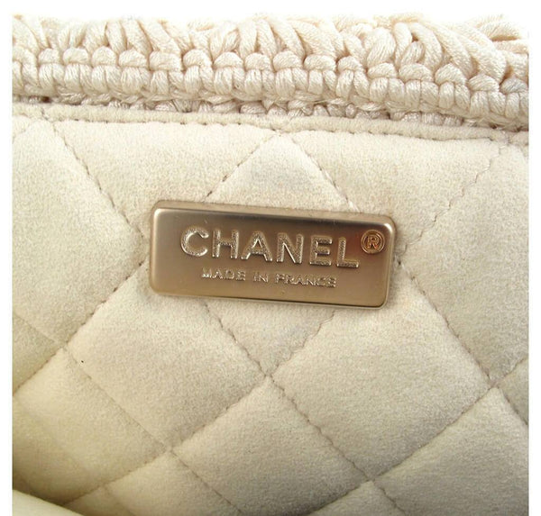 Chanel Crocheted Knit Camelllia Runway Bag New Engraving