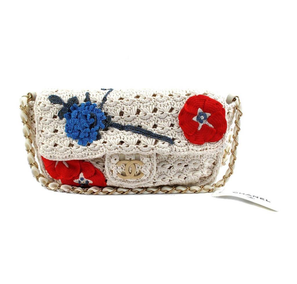 Chanel Crocheted Knit Camellia Runway Bag
