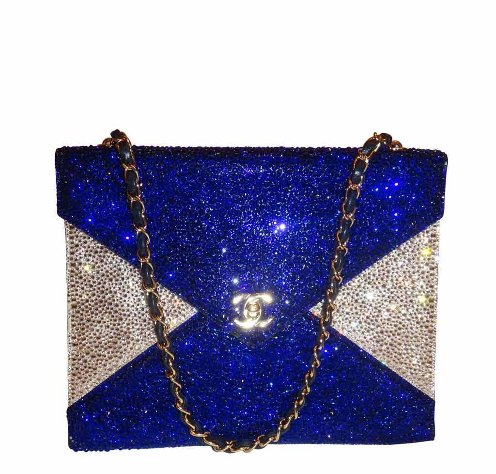 Chanel mini flap bag Sheepskin  GoldTone Metal Royal Blue
