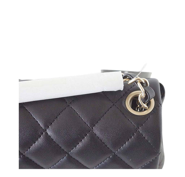 Chanel Mini Square Flap Bag Black New Detail